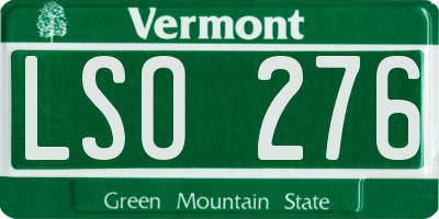 VT license plate LSO276