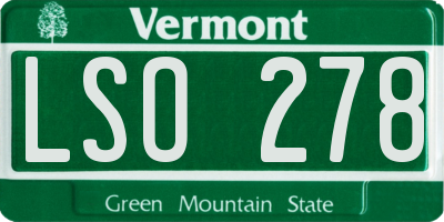 VT license plate LSO278