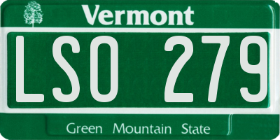 VT license plate LSO279