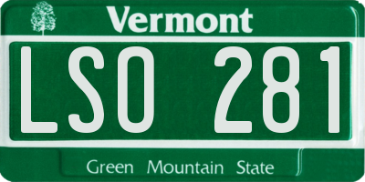 VT license plate LSO281