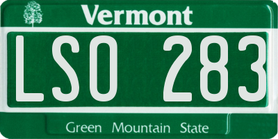 VT license plate LSO283