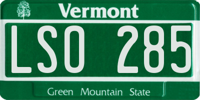 VT license plate LSO285