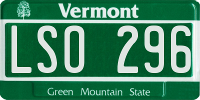 VT license plate LSO296
