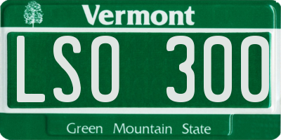 VT license plate LSO300