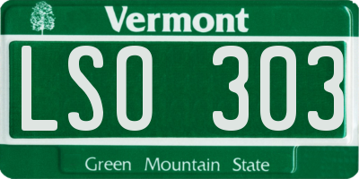 VT license plate LSO303