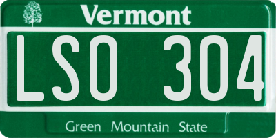 VT license plate LSO304