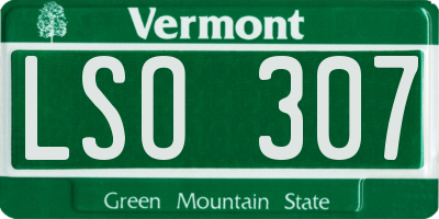 VT license plate LSO307