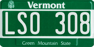 VT license plate LSO308