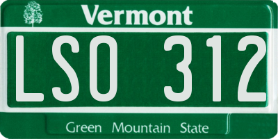 VT license plate LSO312