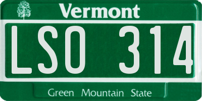 VT license plate LSO314