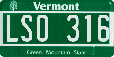 VT license plate LSO316