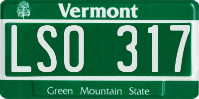 VT license plate LSO317