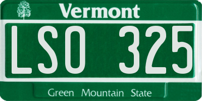 VT license plate LSO325