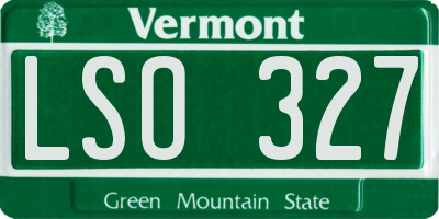 VT license plate LSO327