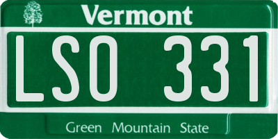 VT license plate LSO331