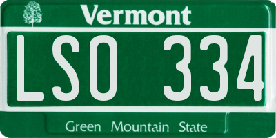 VT license plate LSO334