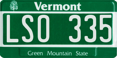 VT license plate LSO335