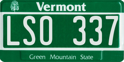VT license plate LSO337