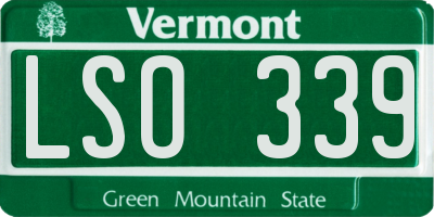 VT license plate LSO339