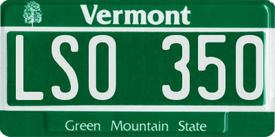VT license plate LSO350