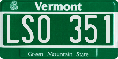 VT license plate LSO351