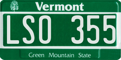 VT license plate LSO355