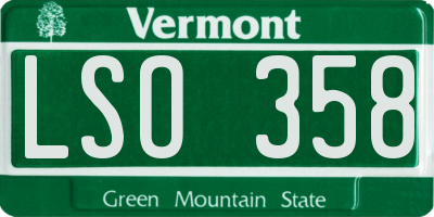 VT license plate LSO358