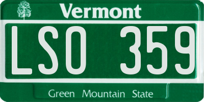 VT license plate LSO359