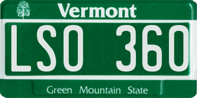 VT license plate LSO360