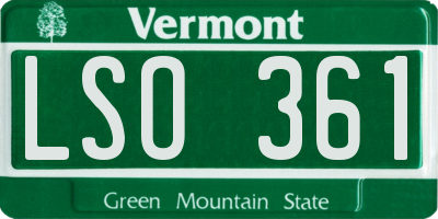VT license plate LSO361