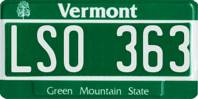 VT license plate LSO363