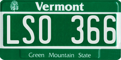 VT license plate LSO366