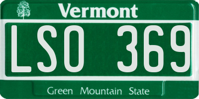 VT license plate LSO369