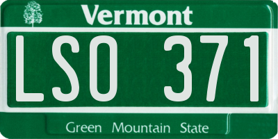 VT license plate LSO371