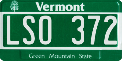 VT license plate LSO372
