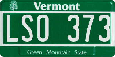 VT license plate LSO373