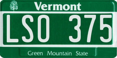 VT license plate LSO375