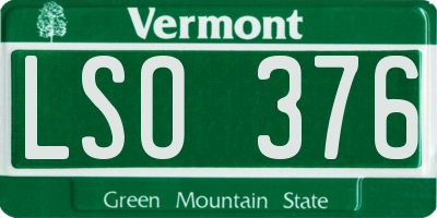 VT license plate LSO376