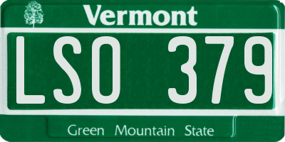 VT license plate LSO379