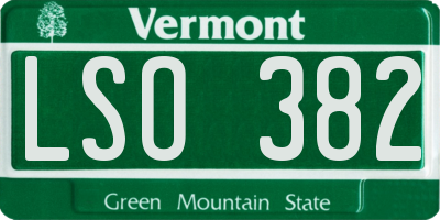 VT license plate LSO382
