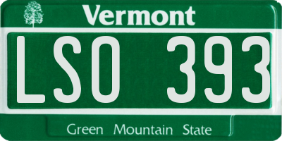 VT license plate LSO393