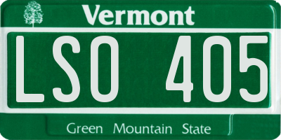VT license plate LSO405