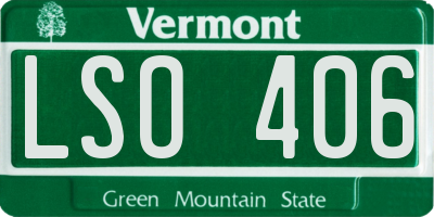 VT license plate LSO406