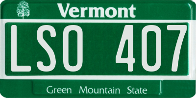 VT license plate LSO407