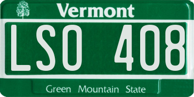 VT license plate LSO408