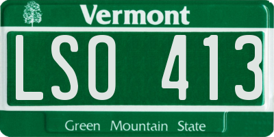 VT license plate LSO413