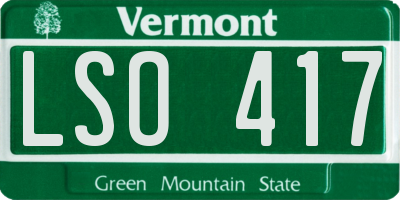 VT license plate LSO417