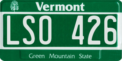 VT license plate LSO426