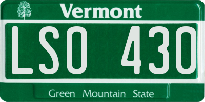 VT license plate LSO430