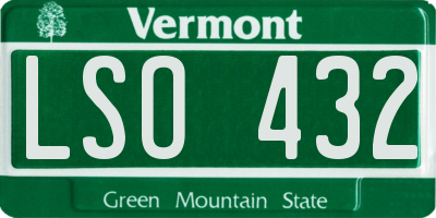 VT license plate LSO432